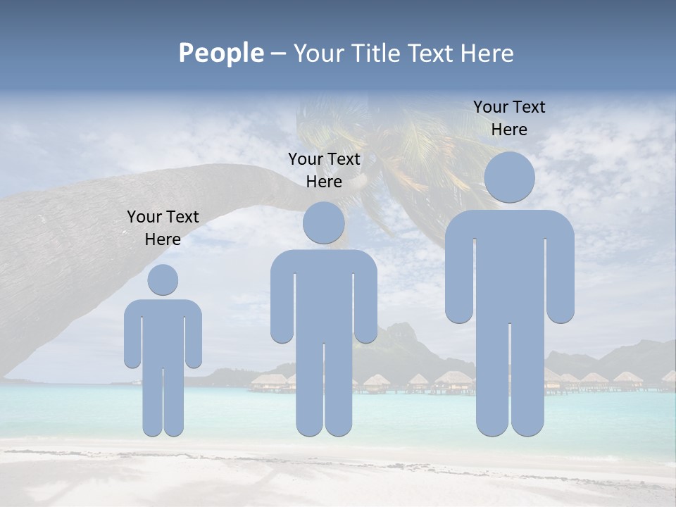 Beach Resort In Bora Bora Lagoon Waters With Hanging Palm Tree PowerPoint Template