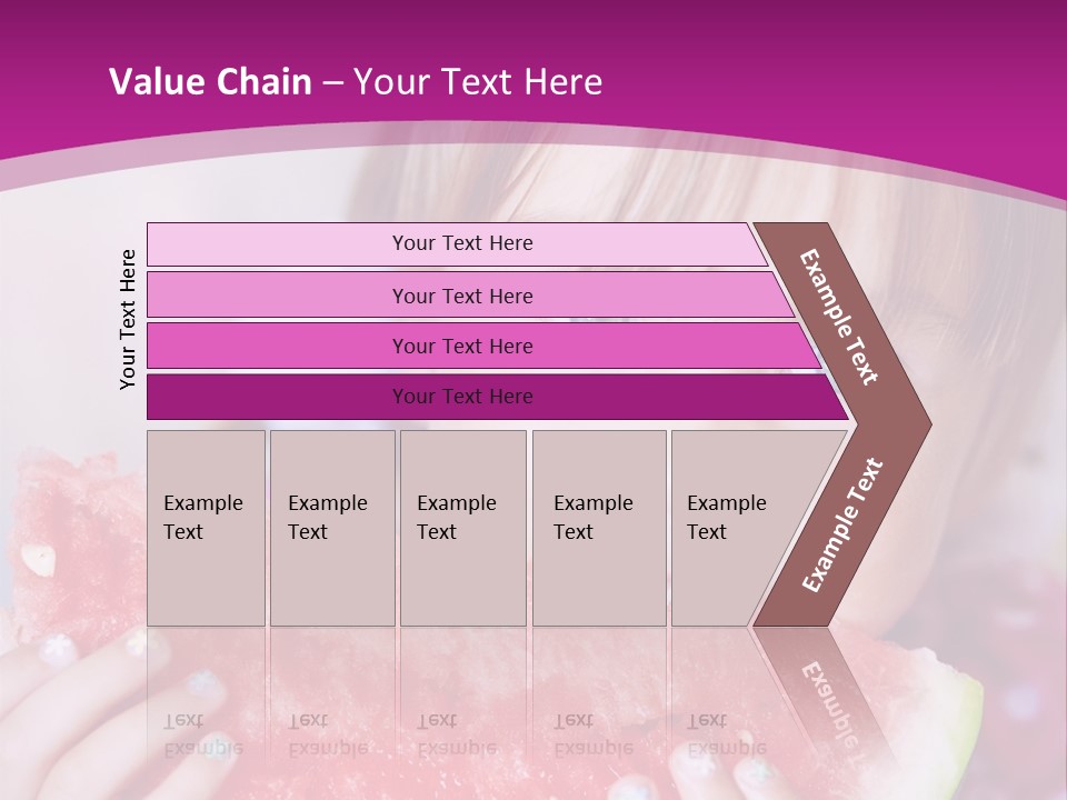 Funny Child Eating Watermelon Closeup PowerPoint Template