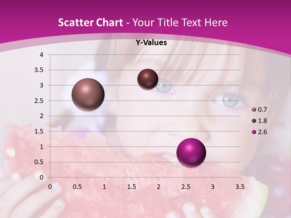 Funny Child Eating Watermelon Closeup PowerPoint Template