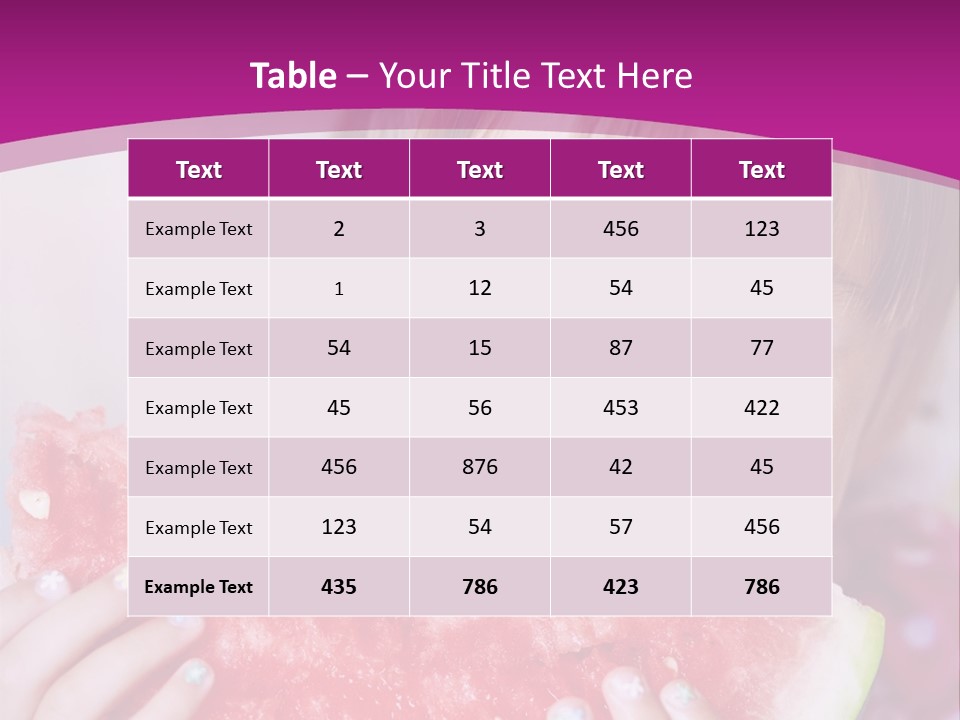 Funny Child Eating Watermelon Closeup PowerPoint Template