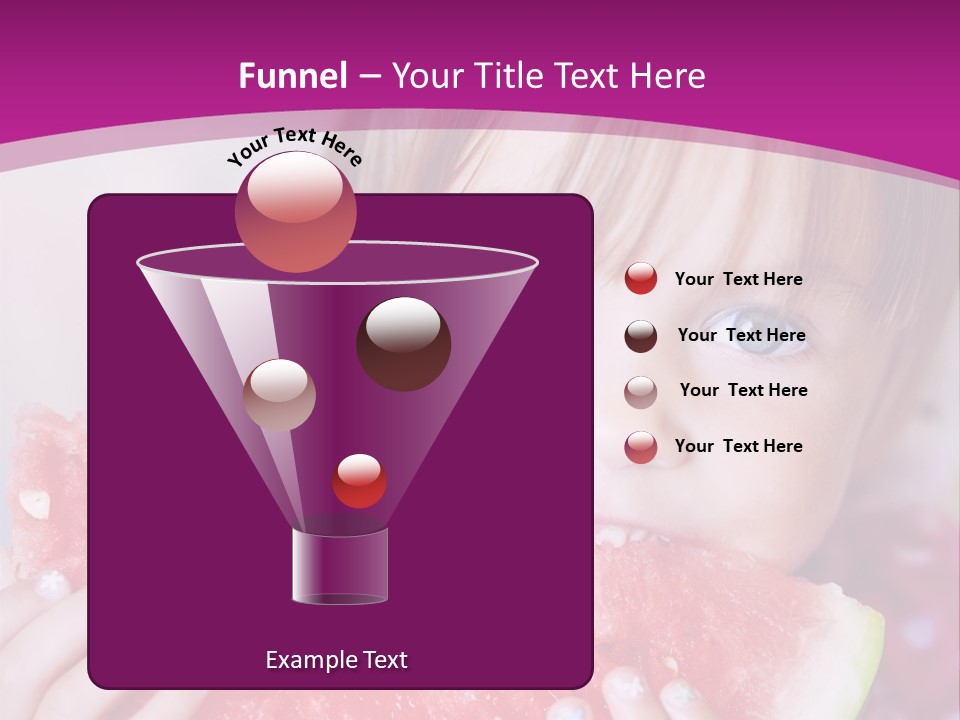 Funny Child Eating Watermelon Closeup PowerPoint Template