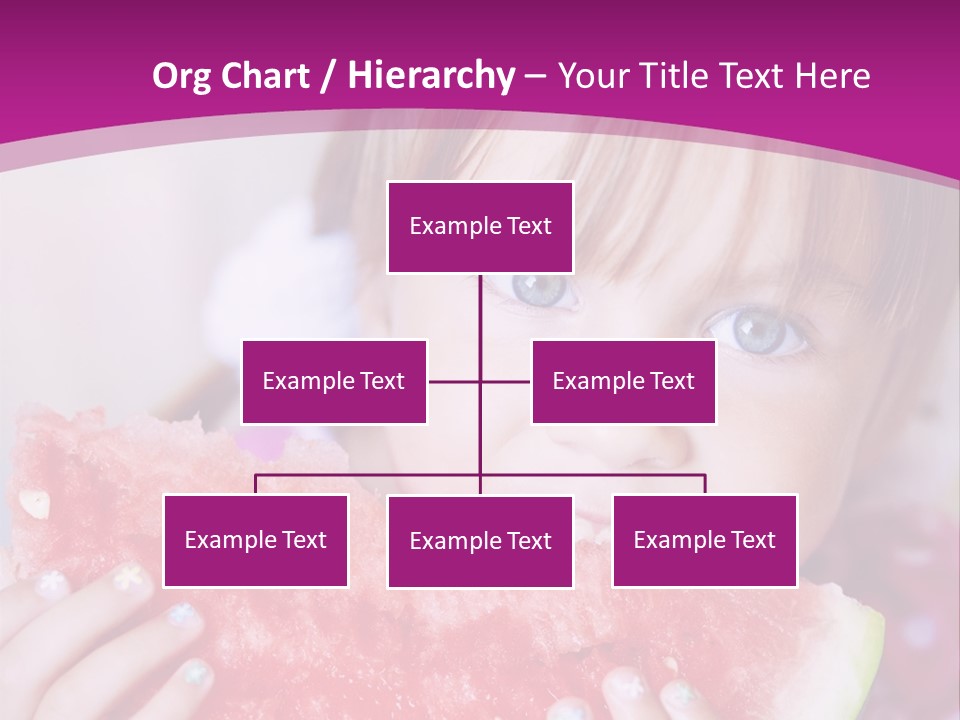 Funny Child Eating Watermelon Closeup PowerPoint Template