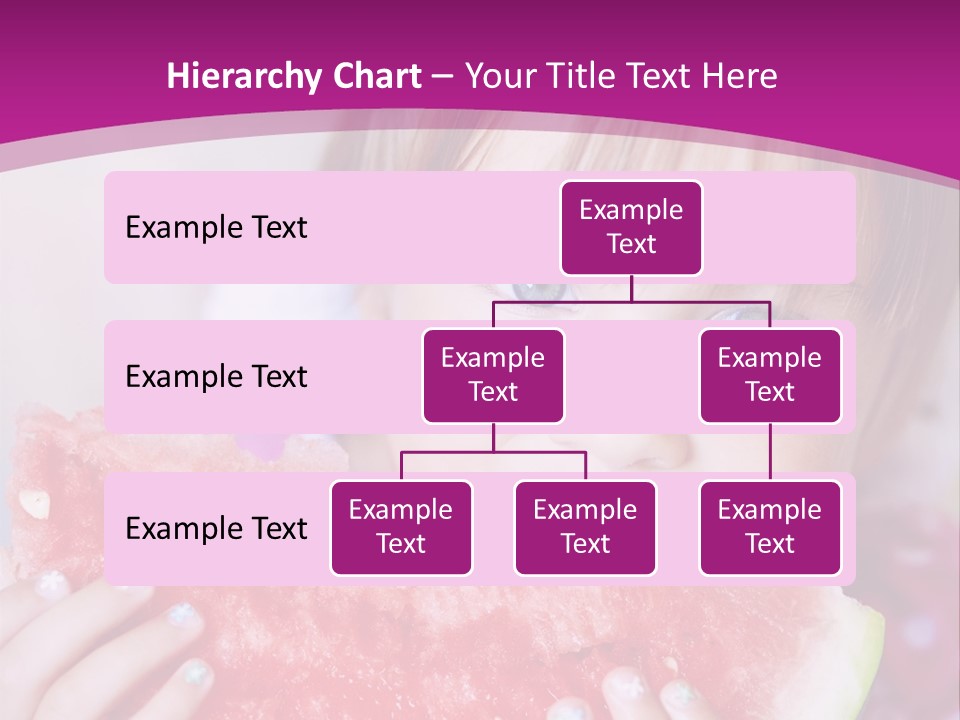 Funny Child Eating Watermelon Closeup PowerPoint Template
