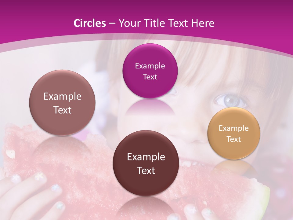 Funny Child Eating Watermelon Closeup PowerPoint Template