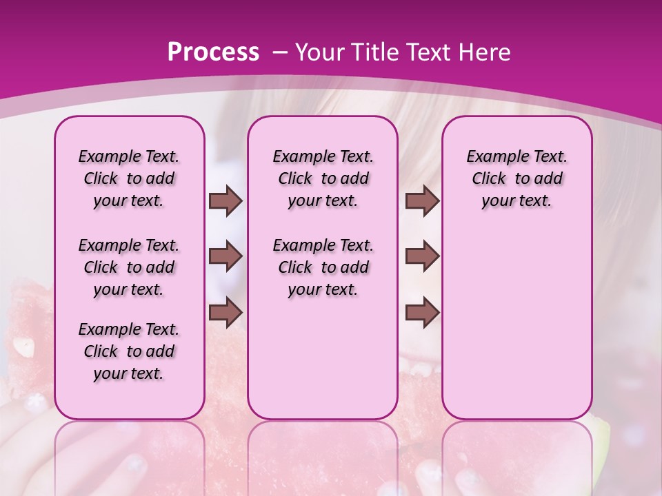 Funny Child Eating Watermelon Closeup PowerPoint Template
