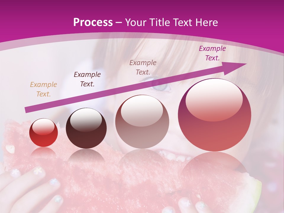 Funny Child Eating Watermelon Closeup PowerPoint Template