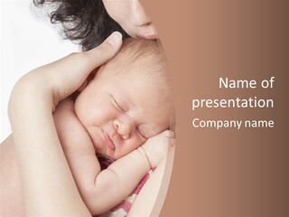 Baby Sleeps On His Hand PowerPoint Template