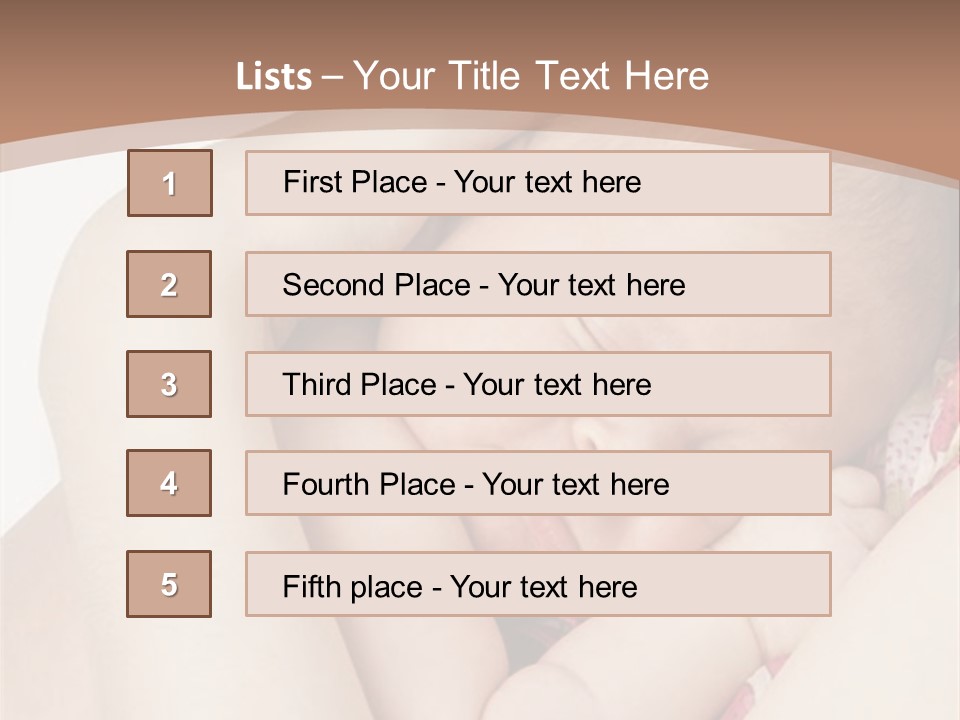 Baby Sleeps On His Hand PowerPoint Template