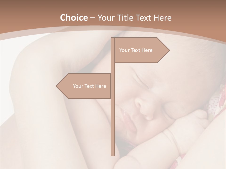 Baby Sleeps On His Hand PowerPoint Template