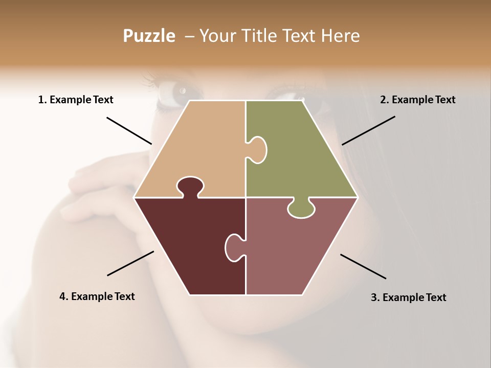 Beautiful Brunette Indian Woman Beauty Closeup Portrait Over White PowerPoint Template