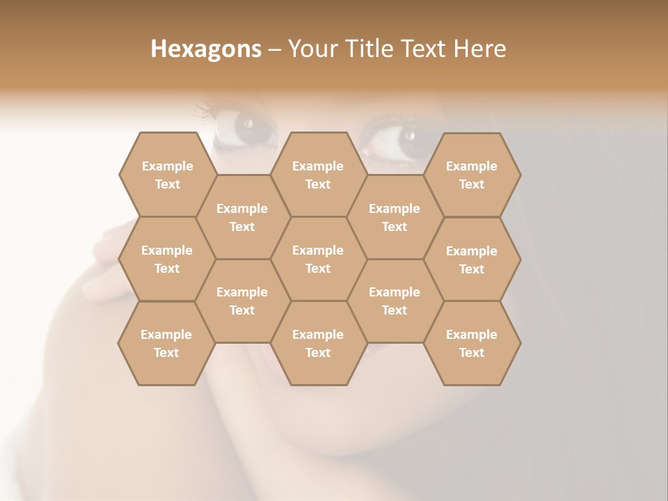 Beautiful Brunette Indian Woman Beauty Closeup Portrait Over White PowerPoint Template