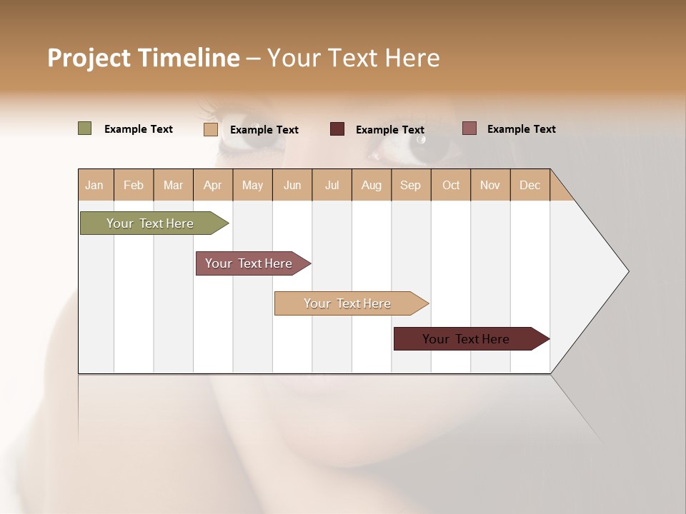 Beautiful Brunette Indian Woman Beauty Closeup Portrait Over White PowerPoint Template