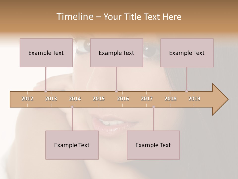 Beautiful Brunette Indian Woman Beauty Closeup Portrait Over White PowerPoint Template