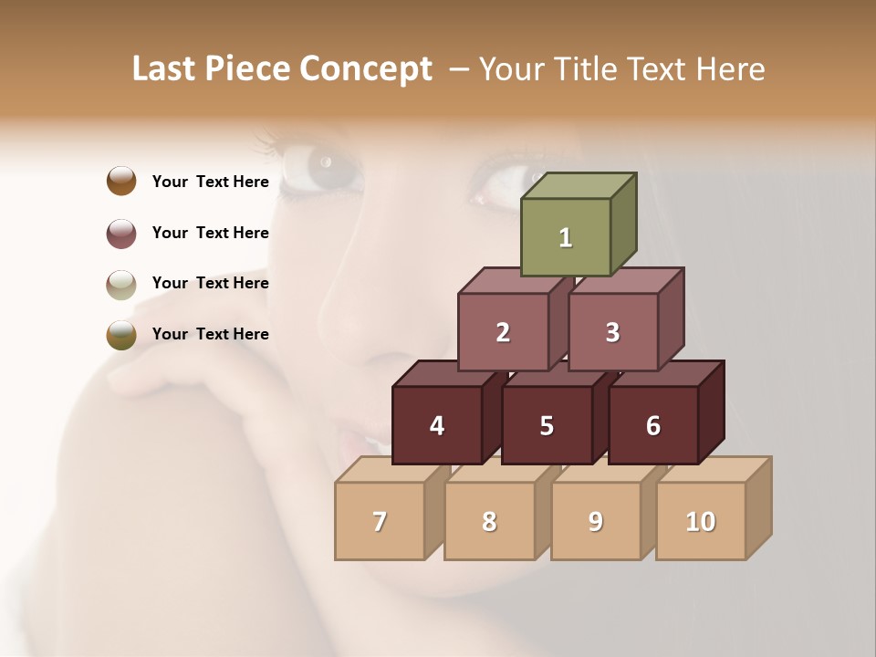 Beautiful Brunette Indian Woman Beauty Closeup Portrait Over White PowerPoint Template