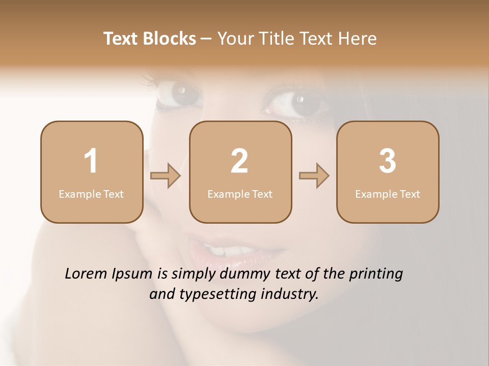 Beautiful Brunette Indian Woman Beauty Closeup Portrait Over White PowerPoint Template