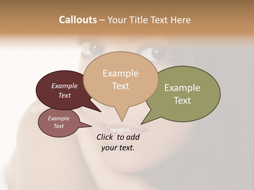 Beautiful Brunette Indian Woman Beauty Closeup Portrait Over White PowerPoint Template