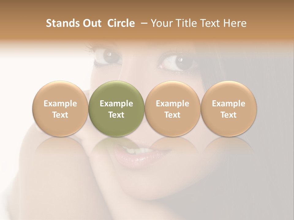 Beautiful Brunette Indian Woman Beauty Closeup Portrait Over White PowerPoint Template