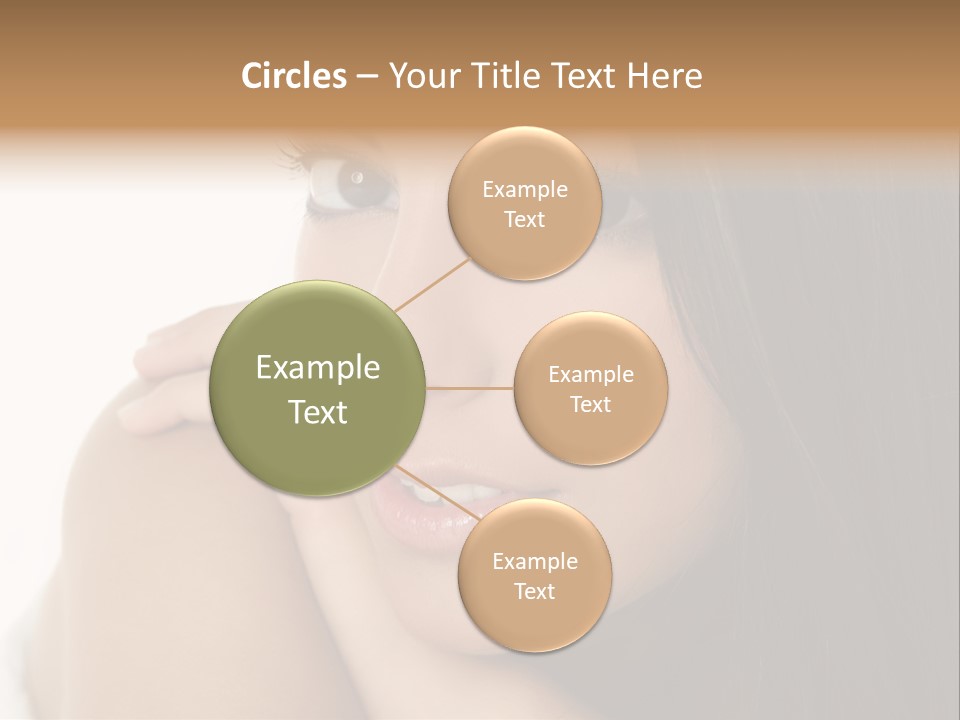 Beautiful Brunette Indian Woman Beauty Closeup Portrait Over White PowerPoint Template