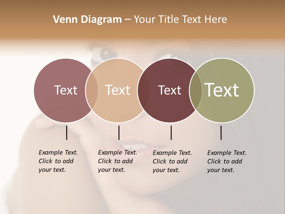 Beautiful Brunette Indian Woman Beauty Closeup Portrait Over White PowerPoint Template