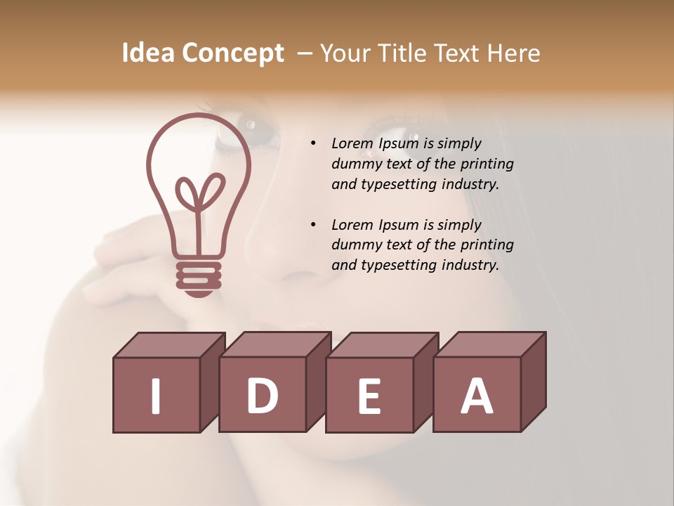 Beautiful Brunette Indian Woman Beauty Closeup Portrait Over White PowerPoint Template