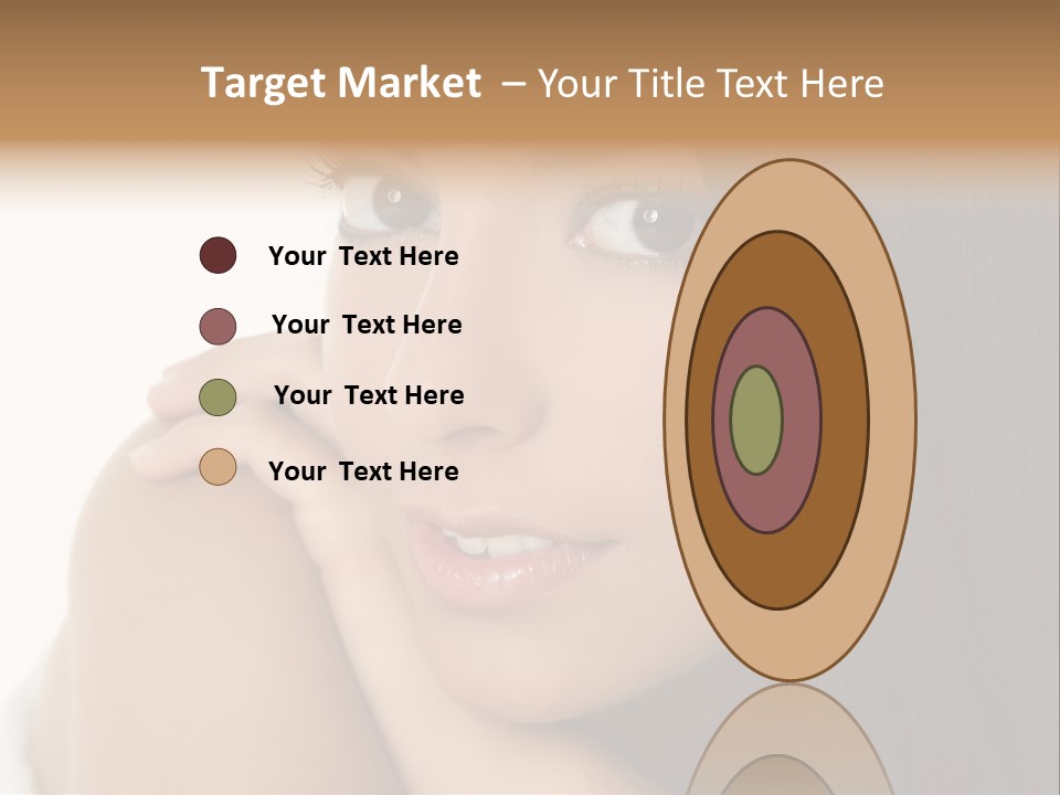 Beautiful Brunette Indian Woman Beauty Closeup Portrait Over White PowerPoint Template