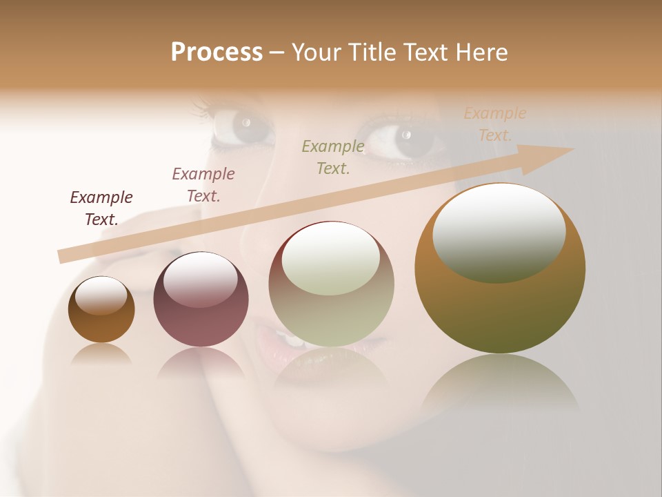 Beautiful Brunette Indian Woman Beauty Closeup Portrait Over White PowerPoint Template