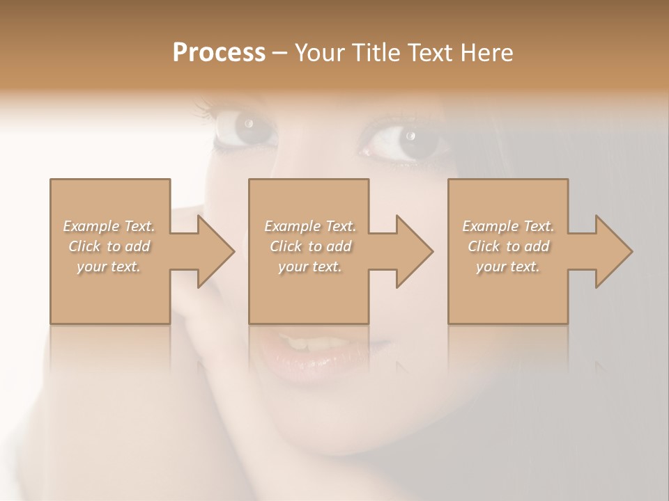 Beautiful Brunette Indian Woman Beauty Closeup Portrait Over White PowerPoint Template