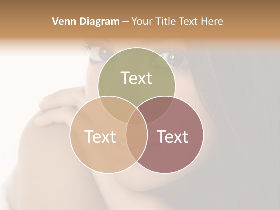 Beautiful Brunette Indian Woman Beauty Closeup Portrait Over White PowerPoint Template