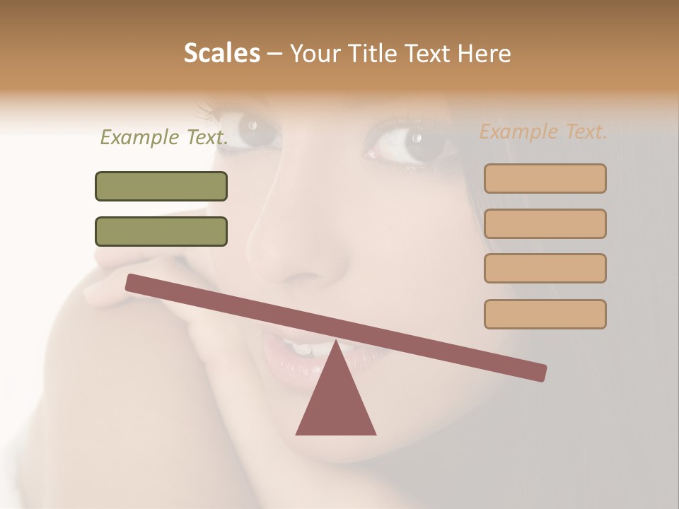 Beautiful Brunette Indian Woman Beauty Closeup Portrait Over White PowerPoint Template