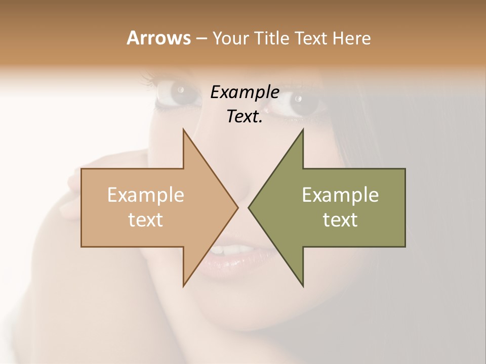 Beautiful Brunette Indian Woman Beauty Closeup Portrait Over White PowerPoint Template