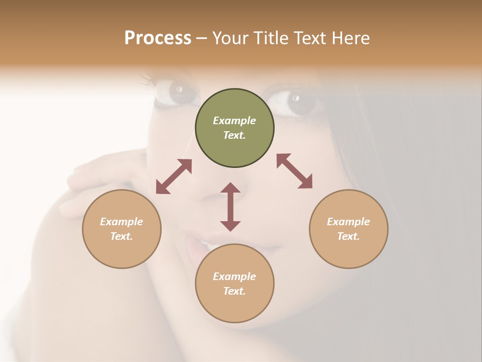 Beautiful Brunette Indian Woman Beauty Closeup Portrait Over White PowerPoint Template