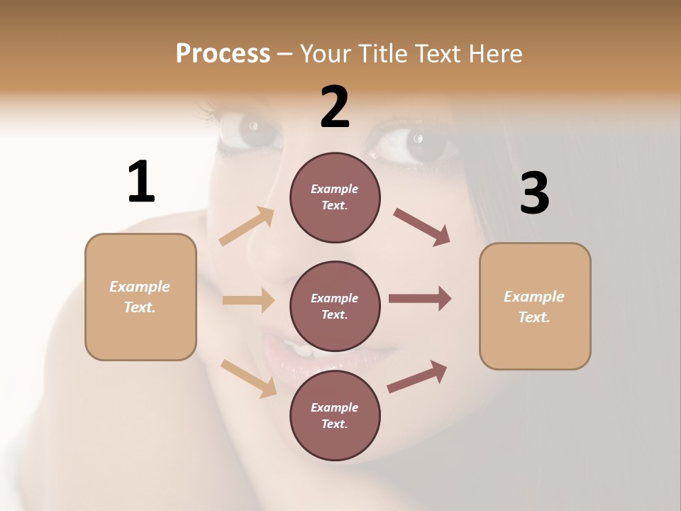 Beautiful Brunette Indian Woman Beauty Closeup Portrait Over White PowerPoint Template