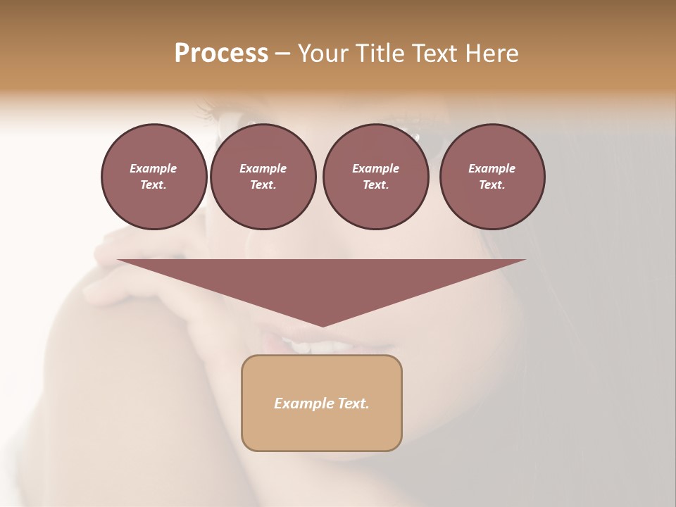 Beautiful Brunette Indian Woman Beauty Closeup Portrait Over White PowerPoint Template