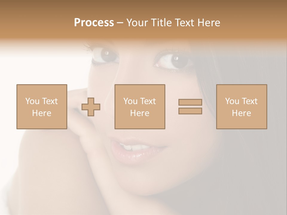 Beautiful Brunette Indian Woman Beauty Closeup Portrait Over White PowerPoint Template