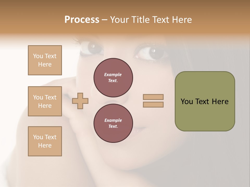 Beautiful Brunette Indian Woman Beauty Closeup Portrait Over White PowerPoint Template