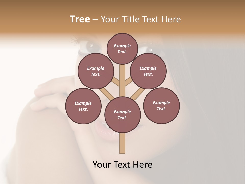 Beautiful Brunette Indian Woman Beauty Closeup Portrait Over White PowerPoint Template