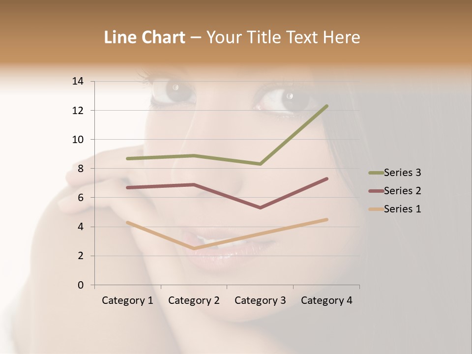 Beautiful Brunette Indian Woman Beauty Closeup Portrait Over White PowerPoint Template