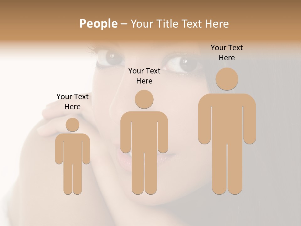 Beautiful Brunette Indian Woman Beauty Closeup Portrait Over White PowerPoint Template