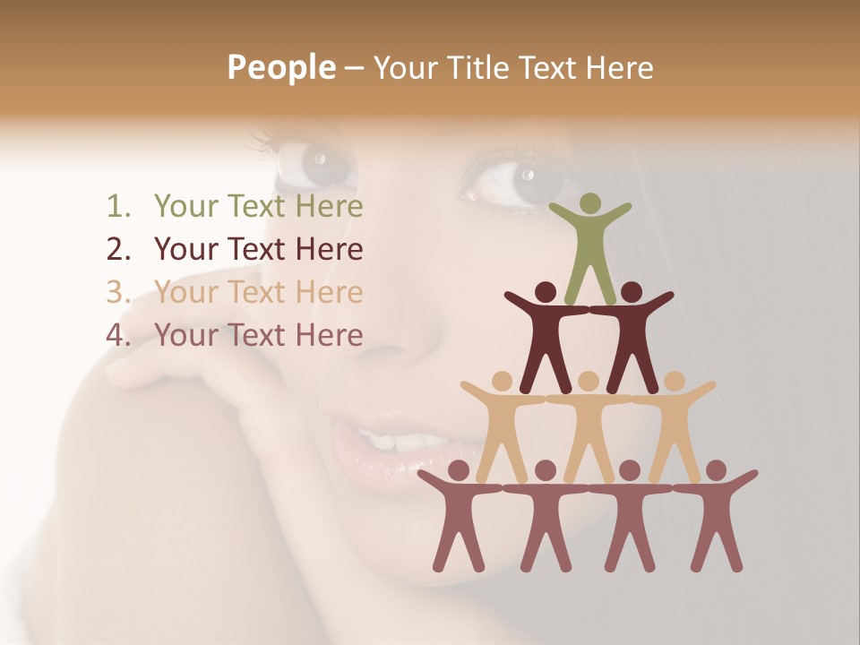 Beautiful Brunette Indian Woman Beauty Closeup Portrait Over White PowerPoint Template