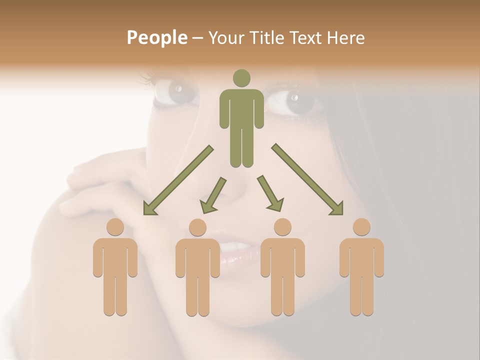 Beautiful Brunette Indian Woman Beauty Closeup Portrait Over White PowerPoint Template