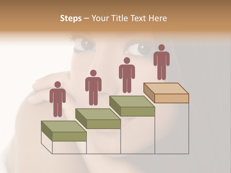 Beautiful Brunette Indian Woman Beauty Closeup Portrait Over White PowerPoint Template