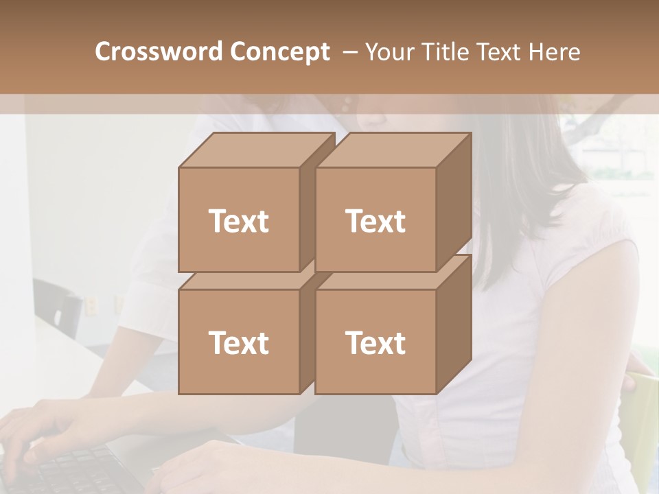Teacher Training Student In Computer Skills PowerPoint Template
