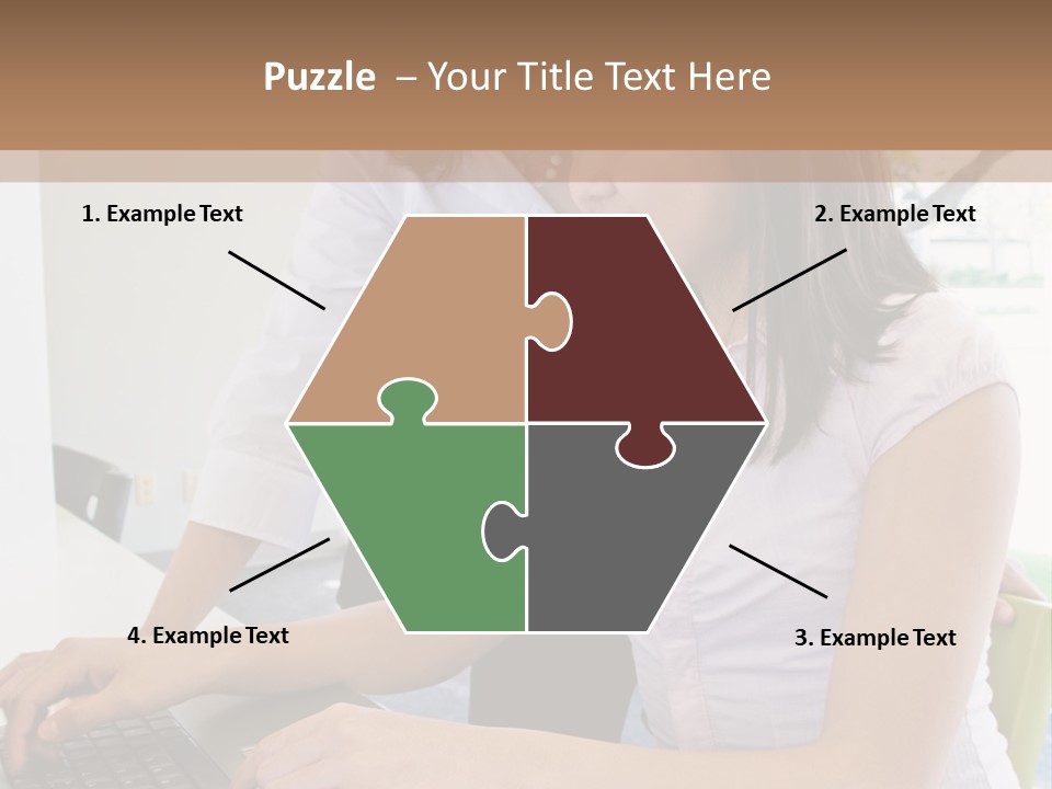 Teacher Training Student In Computer Skills PowerPoint Template