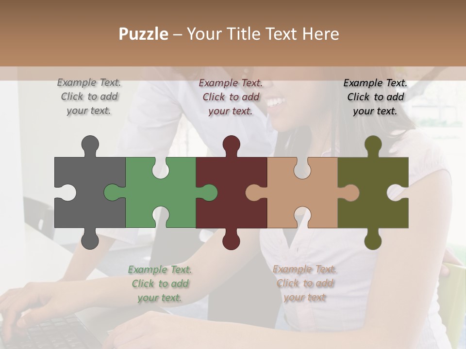 Teacher Training Student In Computer Skills PowerPoint Template