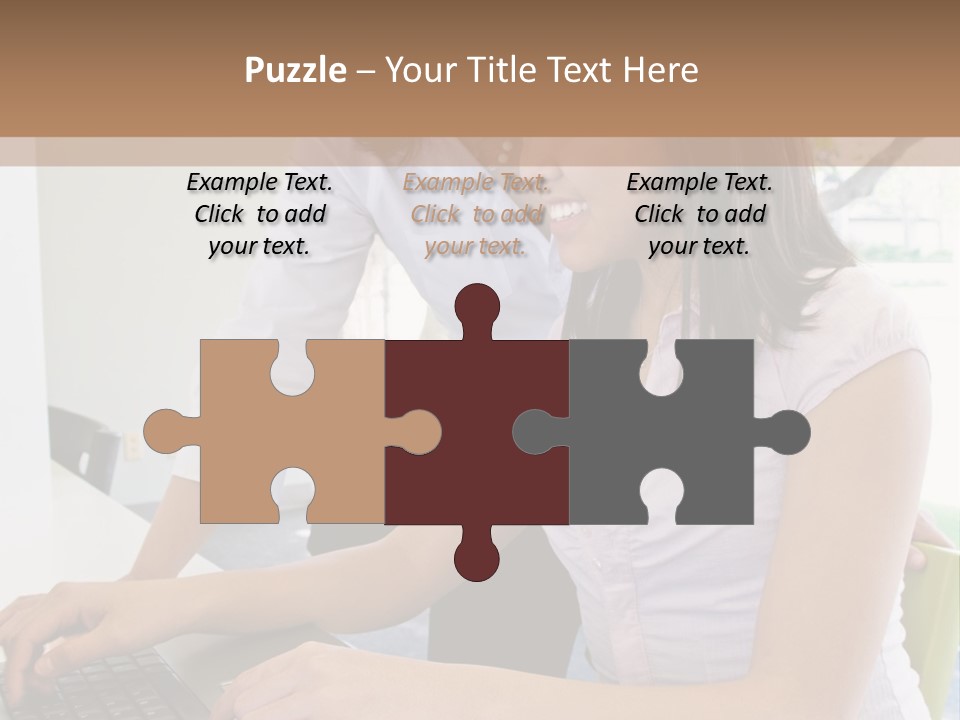 Teacher Training Student In Computer Skills PowerPoint Template