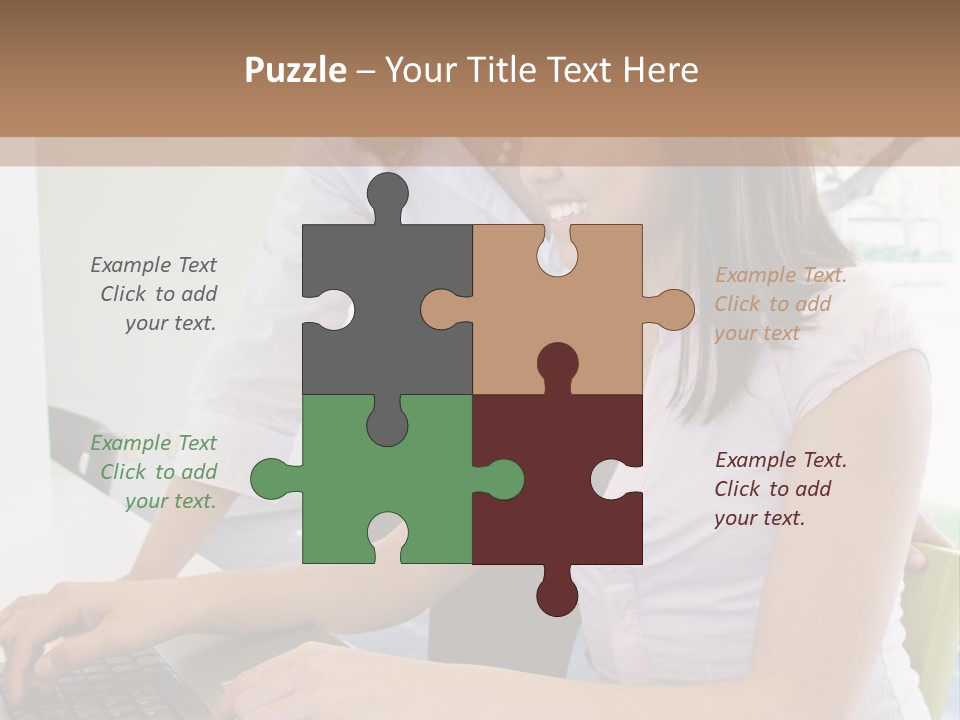 Teacher Training Student In Computer Skills PowerPoint Template