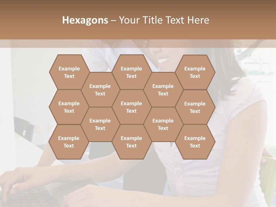 Teacher Training Student In Computer Skills PowerPoint Template