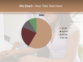 Teacher Training Student In Computer Skills PowerPoint Template