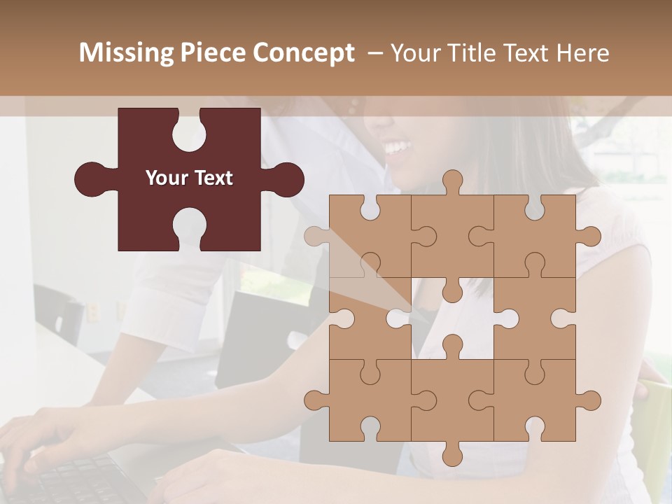 Teacher Training Student In Computer Skills PowerPoint Template