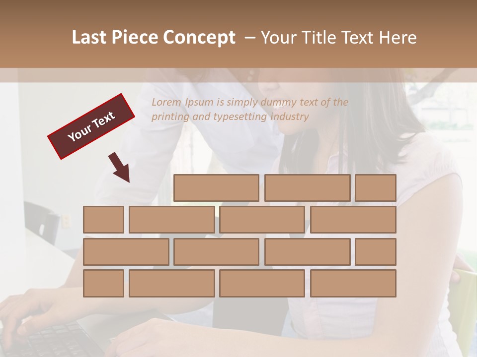 Teacher Training Student In Computer Skills PowerPoint Template
